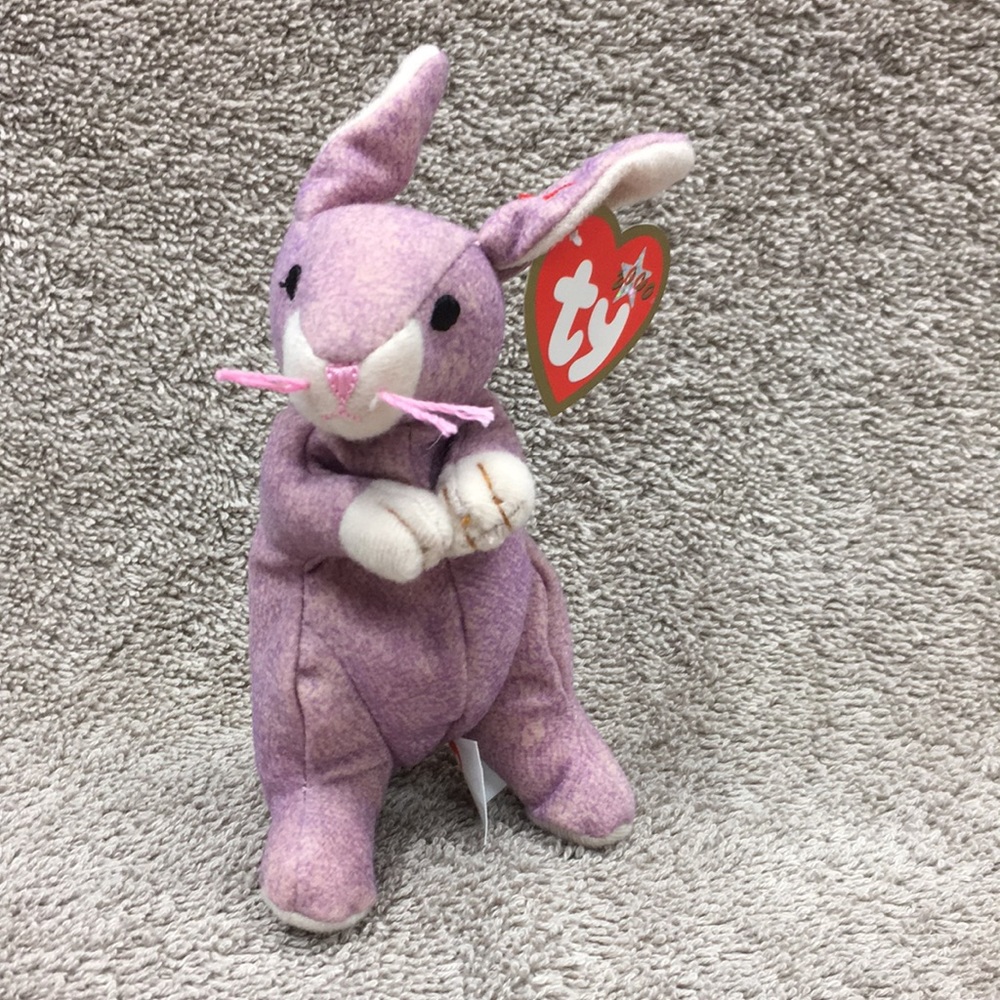 TY Vintage 2000 Springy Lavender Teenie Baby Bunny